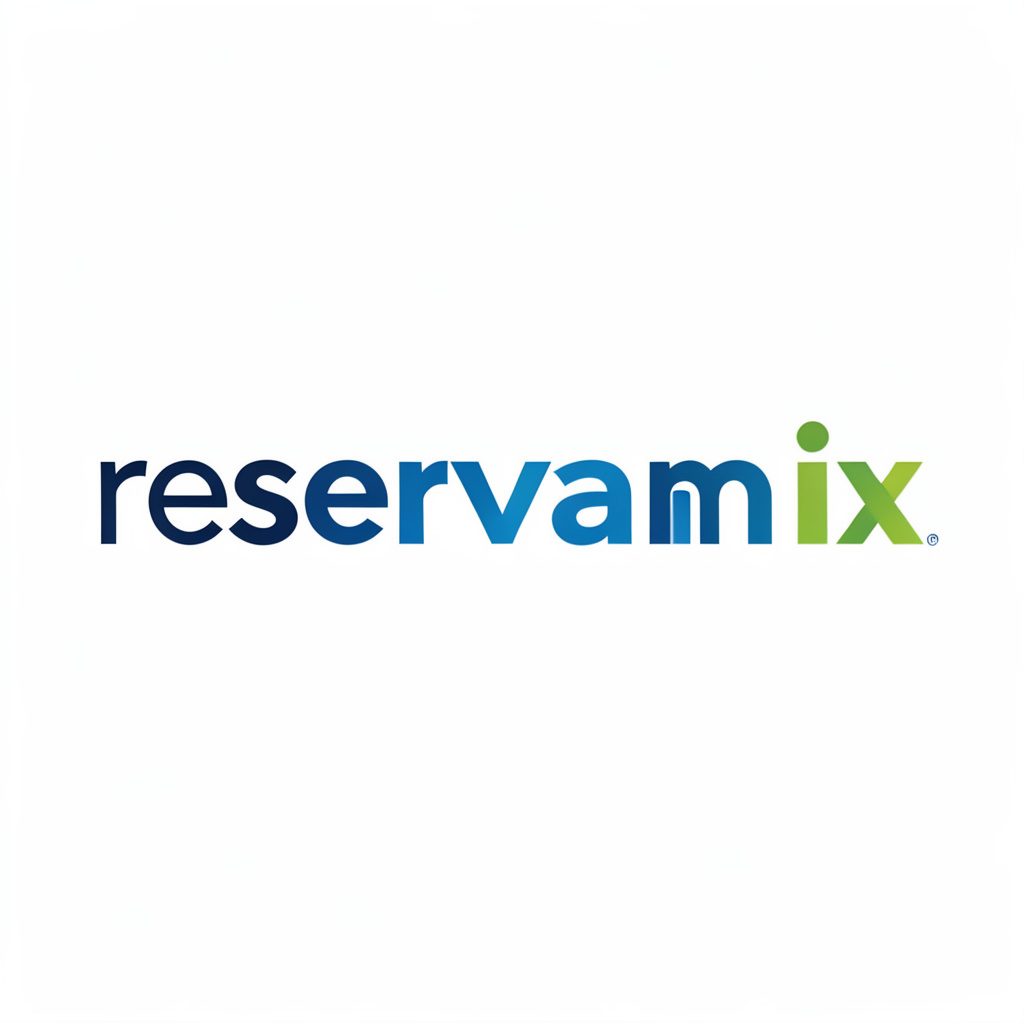 Logotipo de Reserva Mix con tonos naranjas y azulados